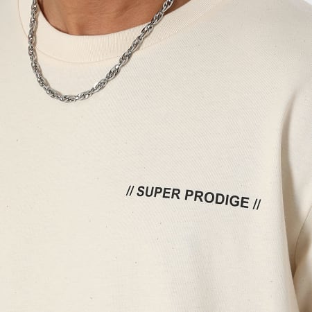 Super Prodige - Tee Shirt Oversize Large Energie Beige Violet