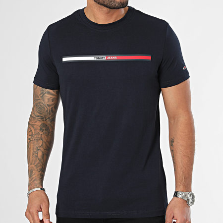 Tommy Jeans - Tee Shirt Essential Flag 3509 Bleu Marine