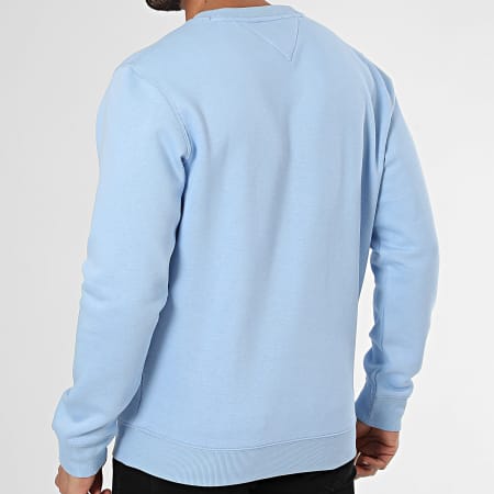 Tommy Jeans - Sudadera polar regular 9591 azul claro con cuello redondo