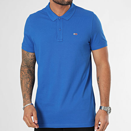 Tommy Jeans - Polo a manica corta Placket 8312 blu reale