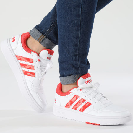Adidas Sportswear - Baskets Femme Hoops 3.0 ID1117 Footwear White Bright Red Wonder Clay
