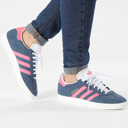 Baskets Femme Gazelle ID3189 Preloved Ink Lucid Pink Gold Metallic