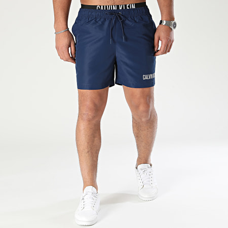 Calvin Klein - Shorts de baño Medium Double WB 0992 Azul Marino