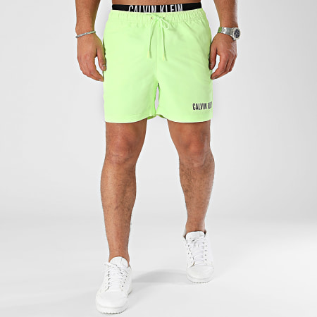 Calvin Klein - Shorts de baño Medium Double WB 0992 Verde lima