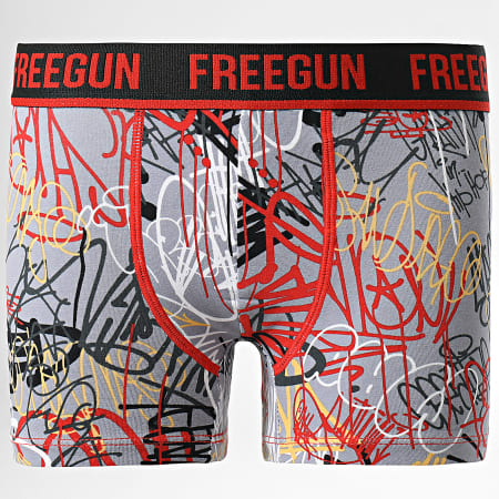 Freegun - Juego de 2 calzoncillos Graffiti Gris Negro para niños