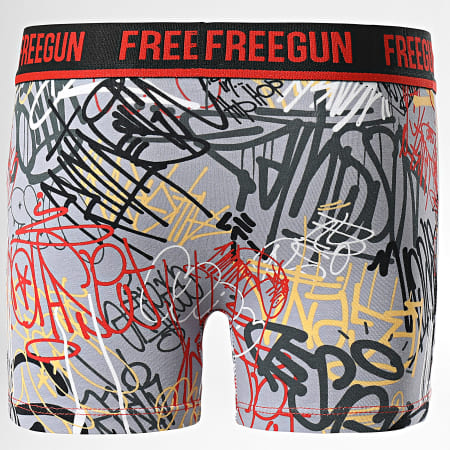 Freegun - Lot De 2 Boxers Enfant Graffiti Gris Noir