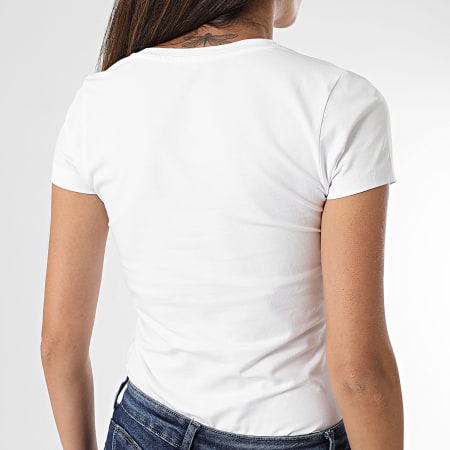 Guess - Camiseta Slim Strass Mujer W4GI29-J1314 Blanca