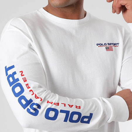 Polo Sport Ralph Lauren - Tee Shirt Manches Longues Regular Logo Sport Blanc