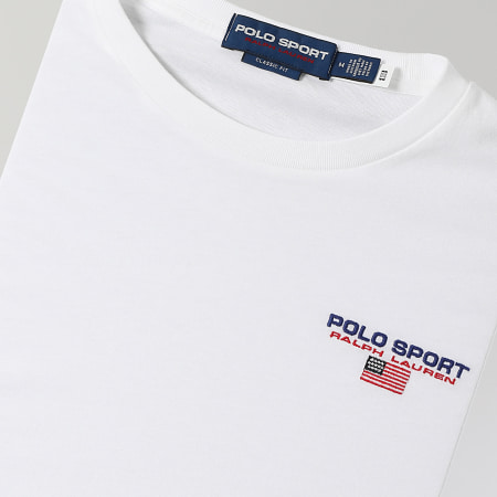 Polo Sport Ralph Lauren - Tee Shirt Manches Longues Regular Logo Sport Blanc