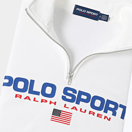 Polo Sport Ralph Lauren - Sport Logo Zip High Neck Sweat Top Blanco