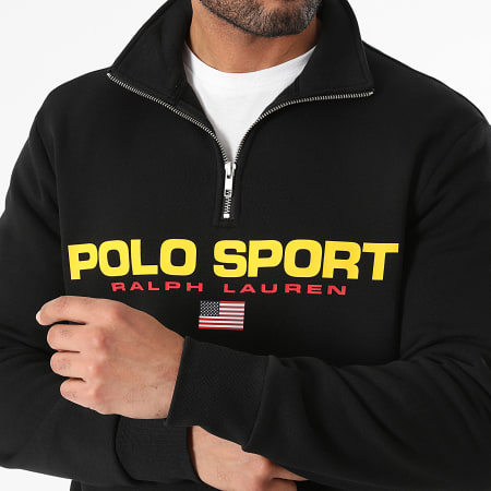 Polo Sport Ralph Lauren - Sweat Col Montant Zippé Logo Sport Noir