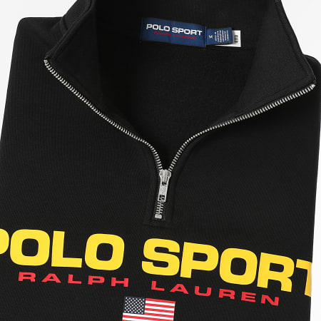 Polo Sport Ralph Lauren - Sport Logo Zip Collo Alto Felpa Nero