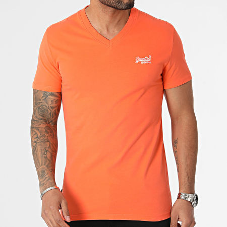 Superdry - Tee Shirt Col V Essential Logo M1011170A Orange