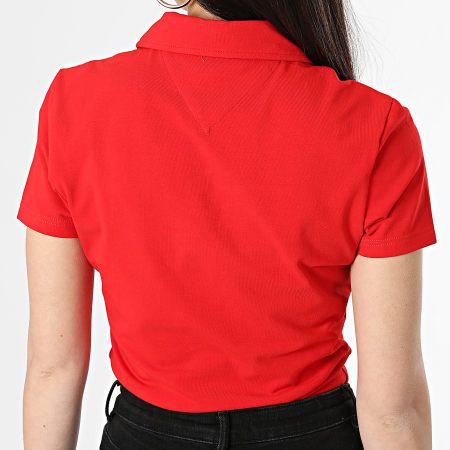Tommy Jeans - Polo donna Essential 7220 Slim a manica corta rosso