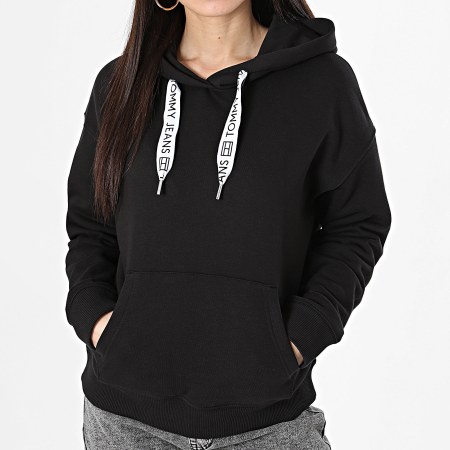 Tommy Jeans - Sweat Capuche Boxy Logo Drawcord 7794 Noir