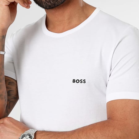 BOSS - Lot De 3 Tee Shirts 50514977 Blanc Noir Rouge Brique