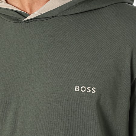 BOSS - Maglietta con cappuccio a maniche lunghe Mix And Match 50515306 Verde Khaki