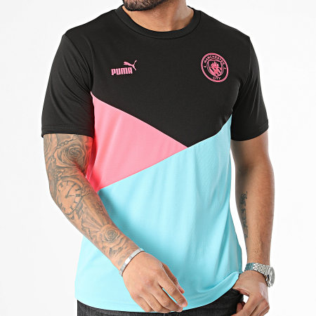 Puma Maglia da calcio del Manchester City 777110 Nero Azzurro Rosa Fluo Ryses