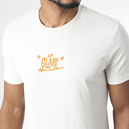 Sale Môme Paris - Tee Shirt Paint Tag Beige Orange