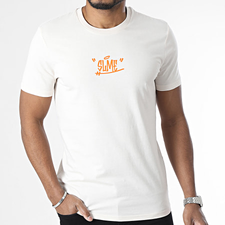 Sale Môme Paris - Tee Shirt Paint Tag Beige Orange
