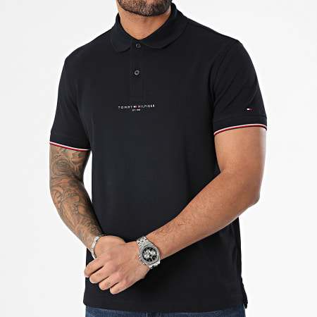 Tommy Hilfiger - Polo Manches Courtes Regular Fit Logo Tipped 4841 Bleu Marine