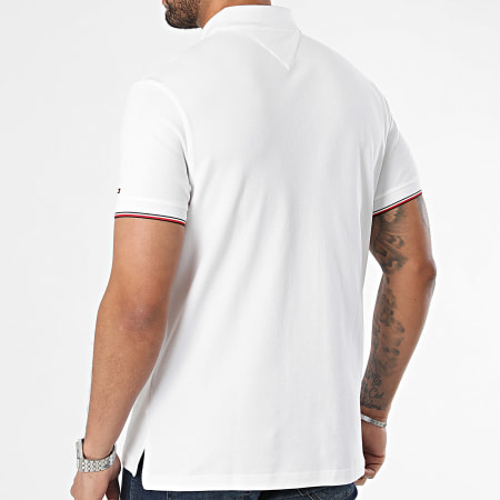 Tommy Hilfiger - Polo Manches Courtes Regular Fit Logo Tipped 4841 Blanc