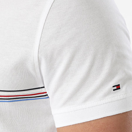Tommy Hilfiger - Polo Manches Courtes Regular Fit Stripe Chest 4769 Blanc
