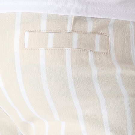 LBO - Pantaloncini Chino a righe 0667 Beige Bianco