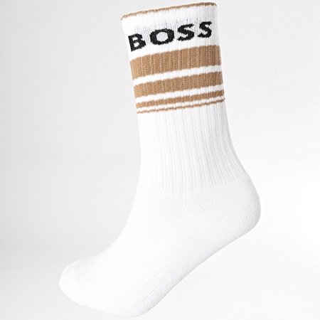 BOSS - 3 paia di calzini a coste 50515143 Bianco nero beige