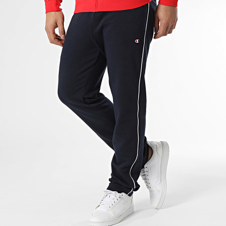 Champion - Felpa con zip e pantaloni da jogging 219942 Set rosso blu navy