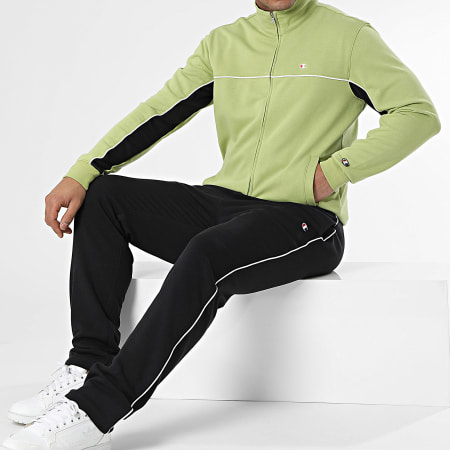 Champion - Felpa con zip e pantaloni da jogging 219942 Set verde chiaro nero