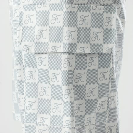 Final Club - Short Cargo Damier 0046 Blanc Gris Clair