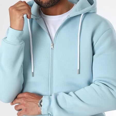 LBO - Lichtblauw 3347 Hooded Zip Sweat Top