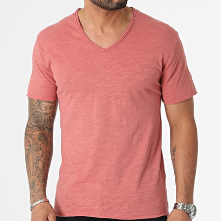 MTX - Camiseta cuello pico rosa