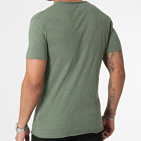 MTX - Tee Shirt Col V Vert Kaki Chiné