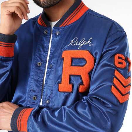 Polo Ralph Lauren - Veste Teddy Logo Embroidery Bleu Roi Orange