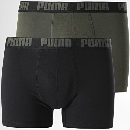 Puma - Lot De 2 Boxers 701226387 Vert Kaki Noir