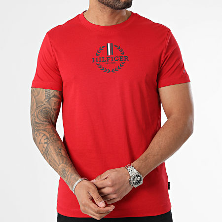 Tommy Hilfiger - Camiseta Global Stripe Wreath 4388 Rojo