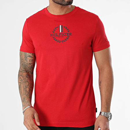 Tommy Hilfiger - Camiseta Global Stripe Wreath 4388 Rojo