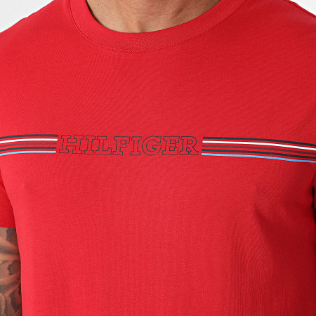 Tommy Hilfiger - Tee Shirt Stripe Chest 4428 Rouge