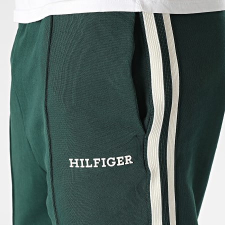 Tommy Hilfiger - Tape Monotype 4405 Pantaloni da jogging a righe verde scuro