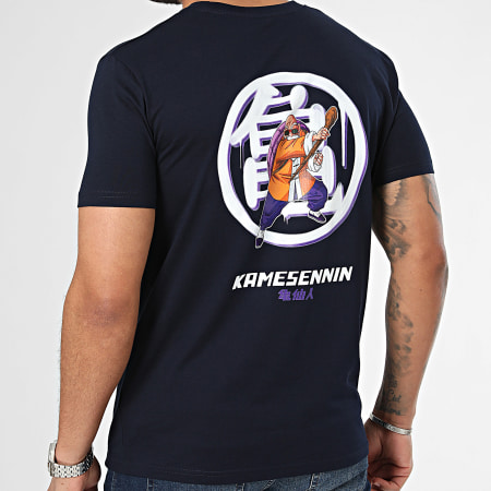 Dragon Ball Z - Camiseta Back Kame Drip Azul Marino