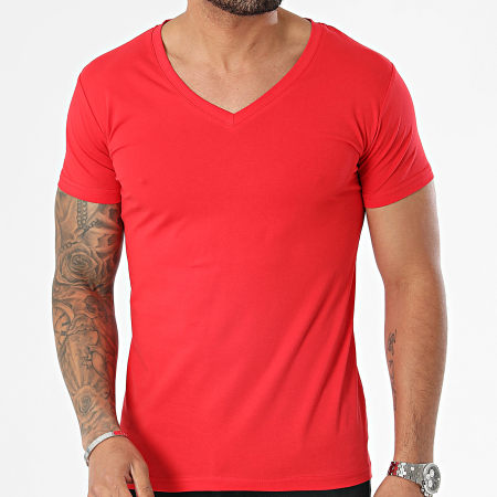 MTX - Tee Shirt Col V Rouge