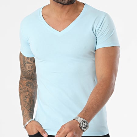 MTX - Camiseta cuello pico Azul claro