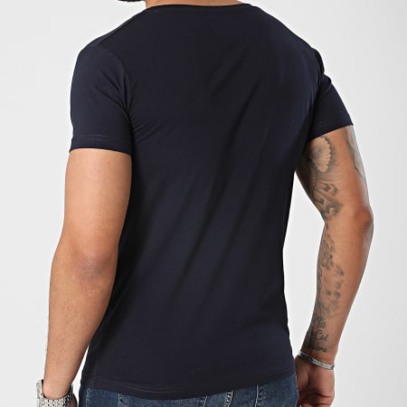 MTX - Camiseta azul marino con cuello de pico