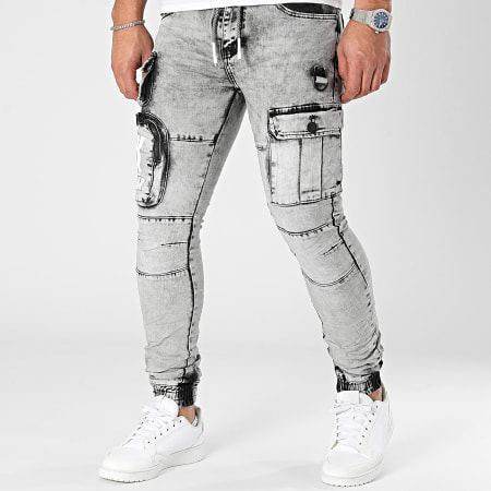 MTX - Pantalones cargo vaqueros grises