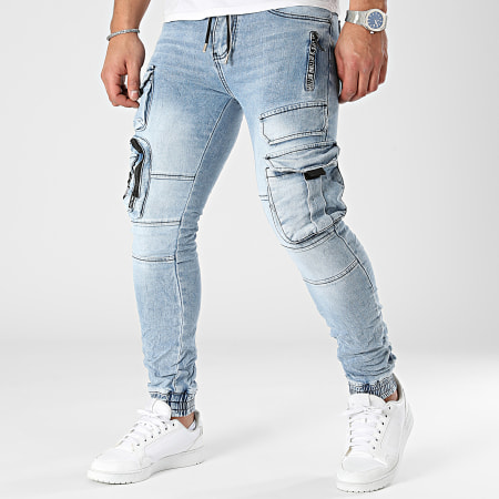 MTX - Jeans Cargo in denim blu