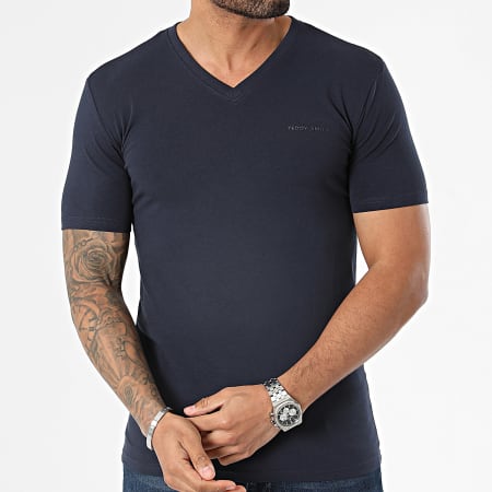 Teddy Smith - T-shirt Tawax con scollo a V 11016800D blu navy