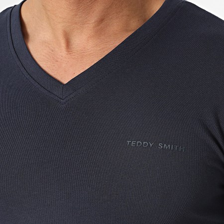 Teddy Smith - Tee Shirt Col V Tawax 11016800D Bleu Marine