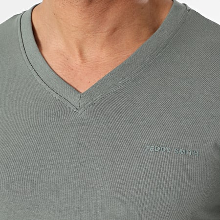 Teddy Smith - T-shirt con scollo a V Tawax 11016800D Verde kaki
